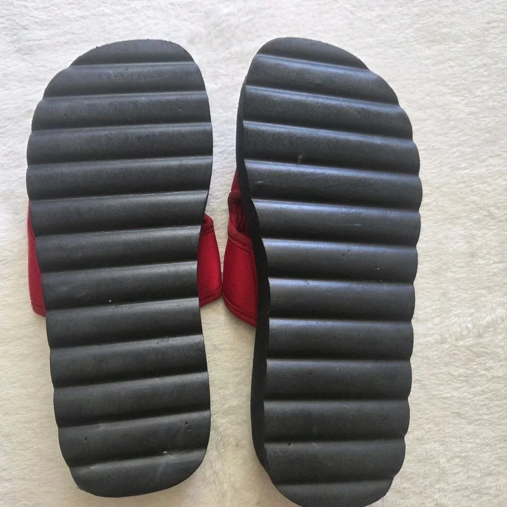 VTG Polo Sport Ralph Lauren Nauset Red Mens Sz 9 Foam Slip On Slide Sandals Y2K